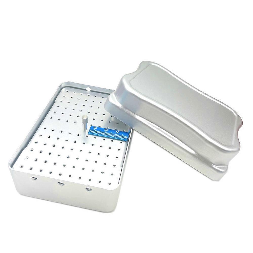 120 Holes Dental Endo File Bur Holder Block Autoclave Sterilizer Case Disinfection Box with Ruler