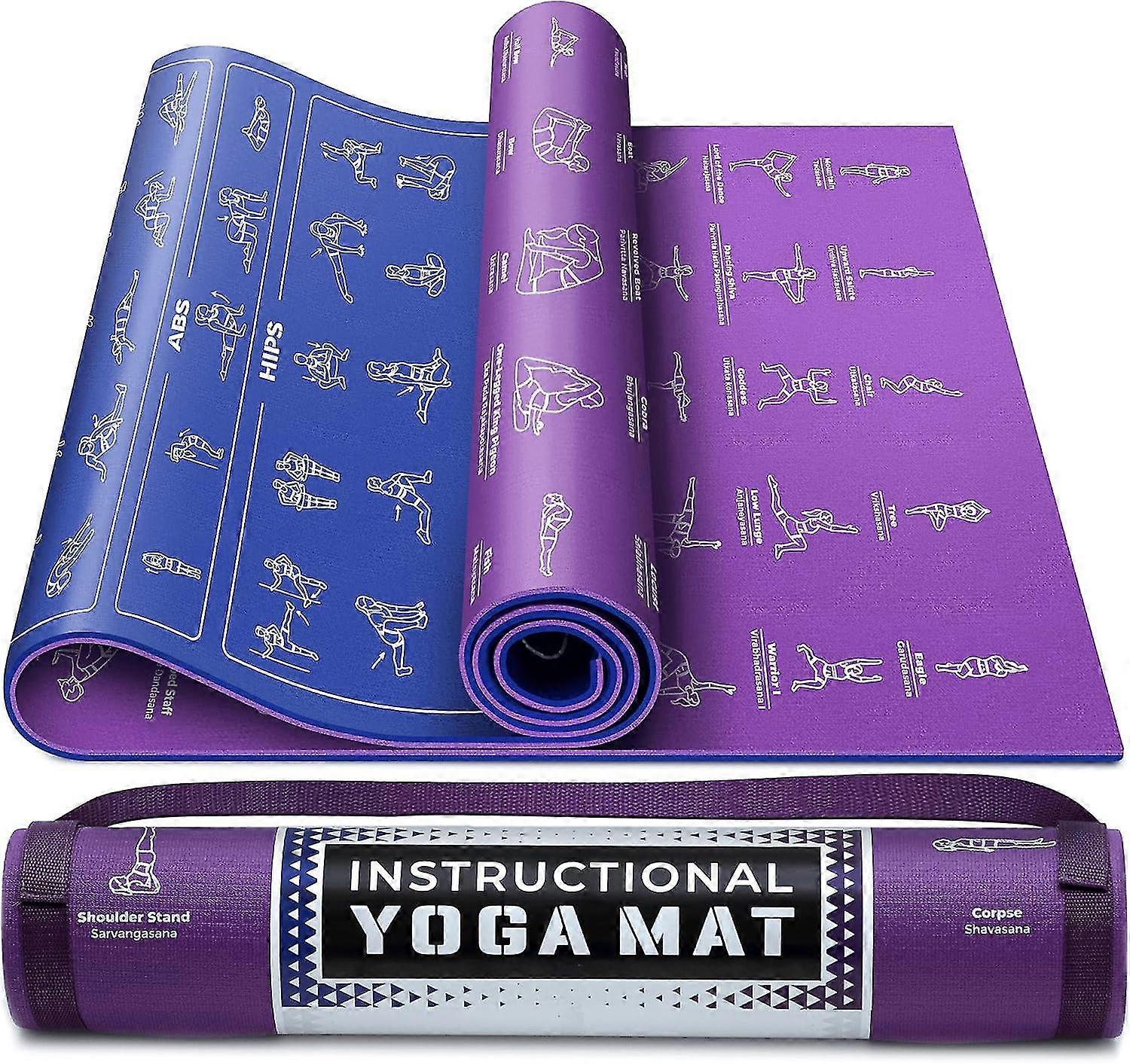 Exquisite Instructional Yoga Mat with Poses Printed