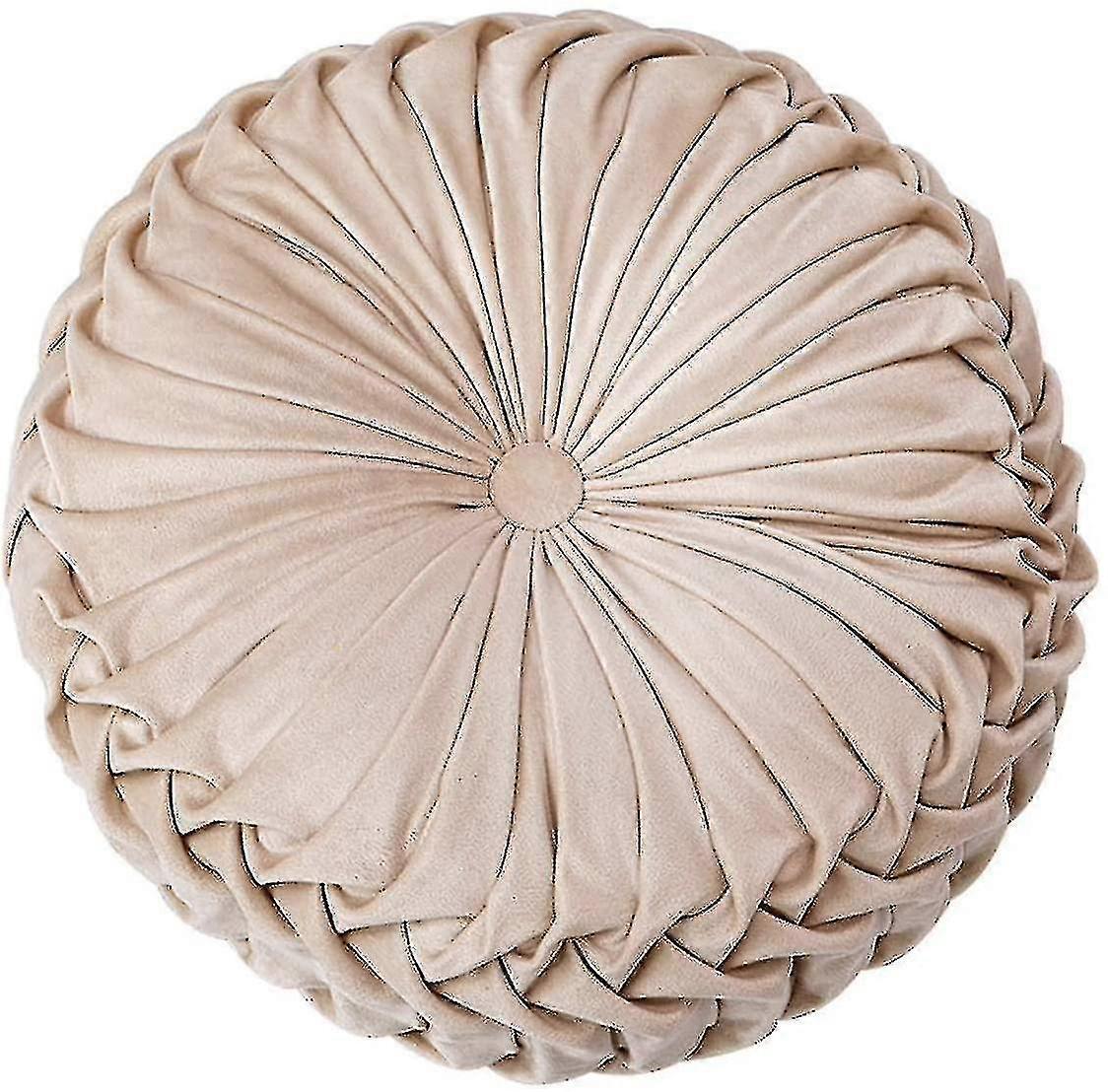 ソファ用クッション 装飾3Dパンプキンラウンドベルベットクッション ソファベッドチェアフロア用 15インチ