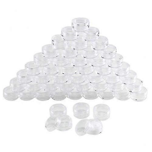 100 Pcs 5ml Clear Plastic Pot Jars Cosmetic Containers Sample Container Mini Bottle
