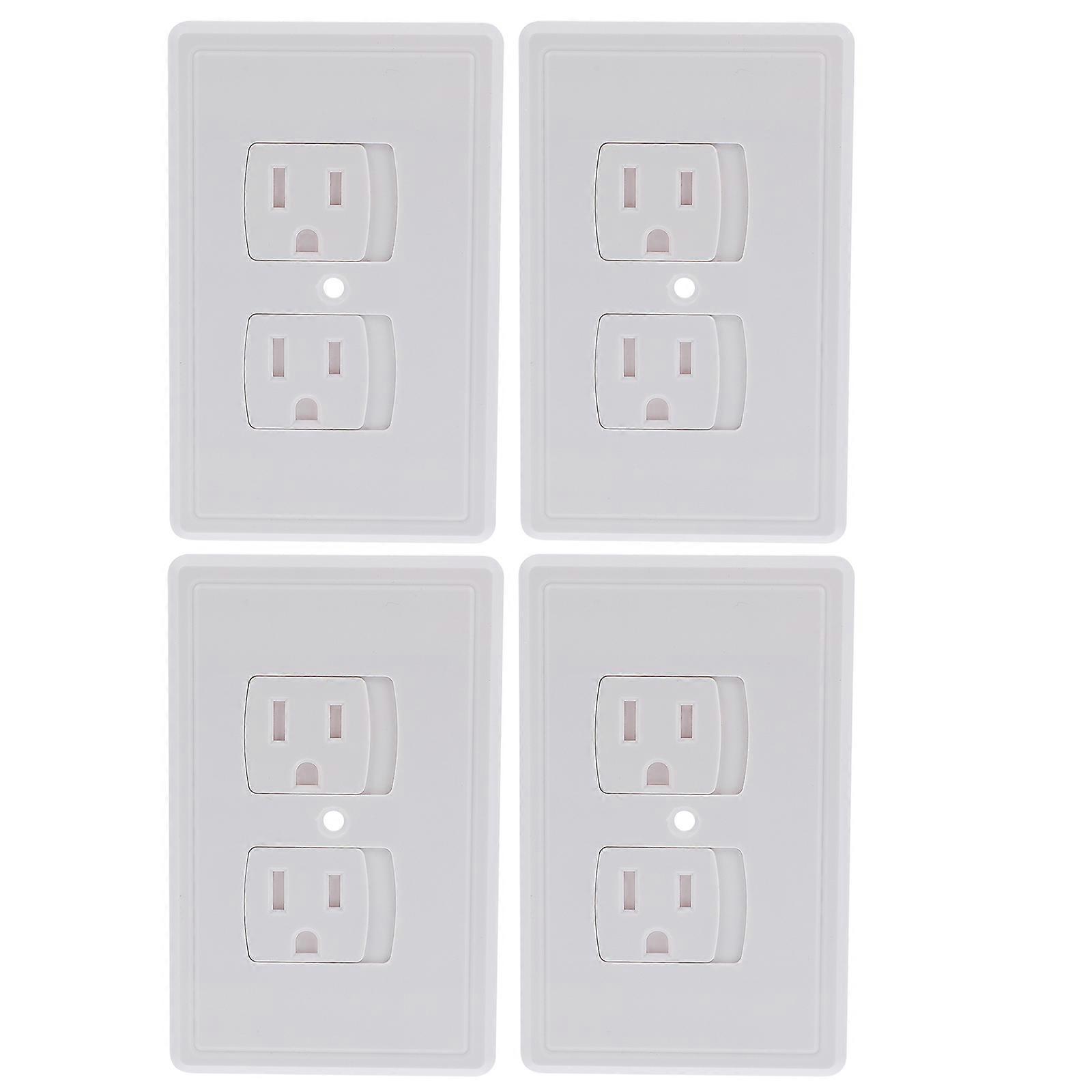 4Pcs Socket Covers French Style Outlet Childproofing Wall Socket Plug Covers (White)