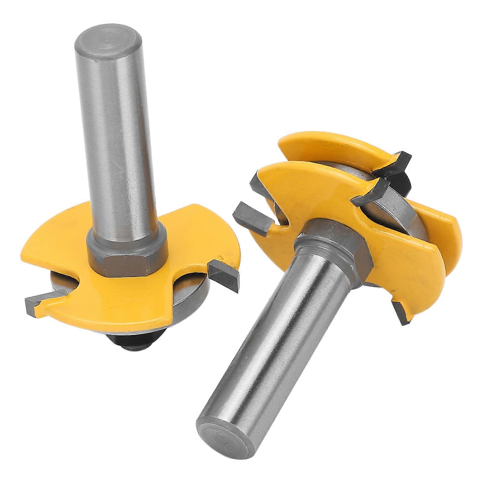 T Shape Rail and Stile Router Bit 1/2in Shank 3 Teeth Milling Cutter Woodworking Slotting Tool