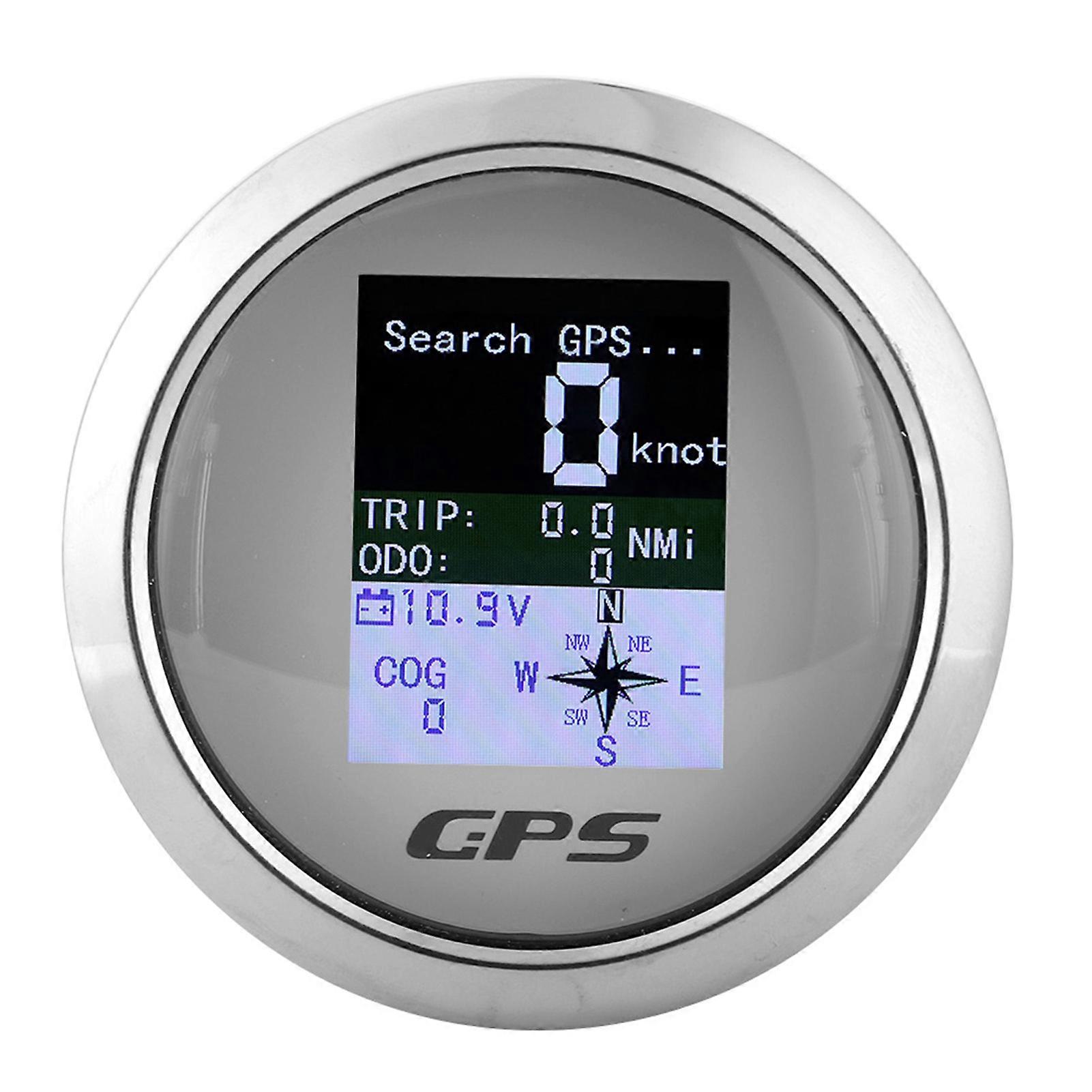 85mm Speedometer GPS Car Boat Engineer Stainless Waterproof Digital GaugesWhite Dial