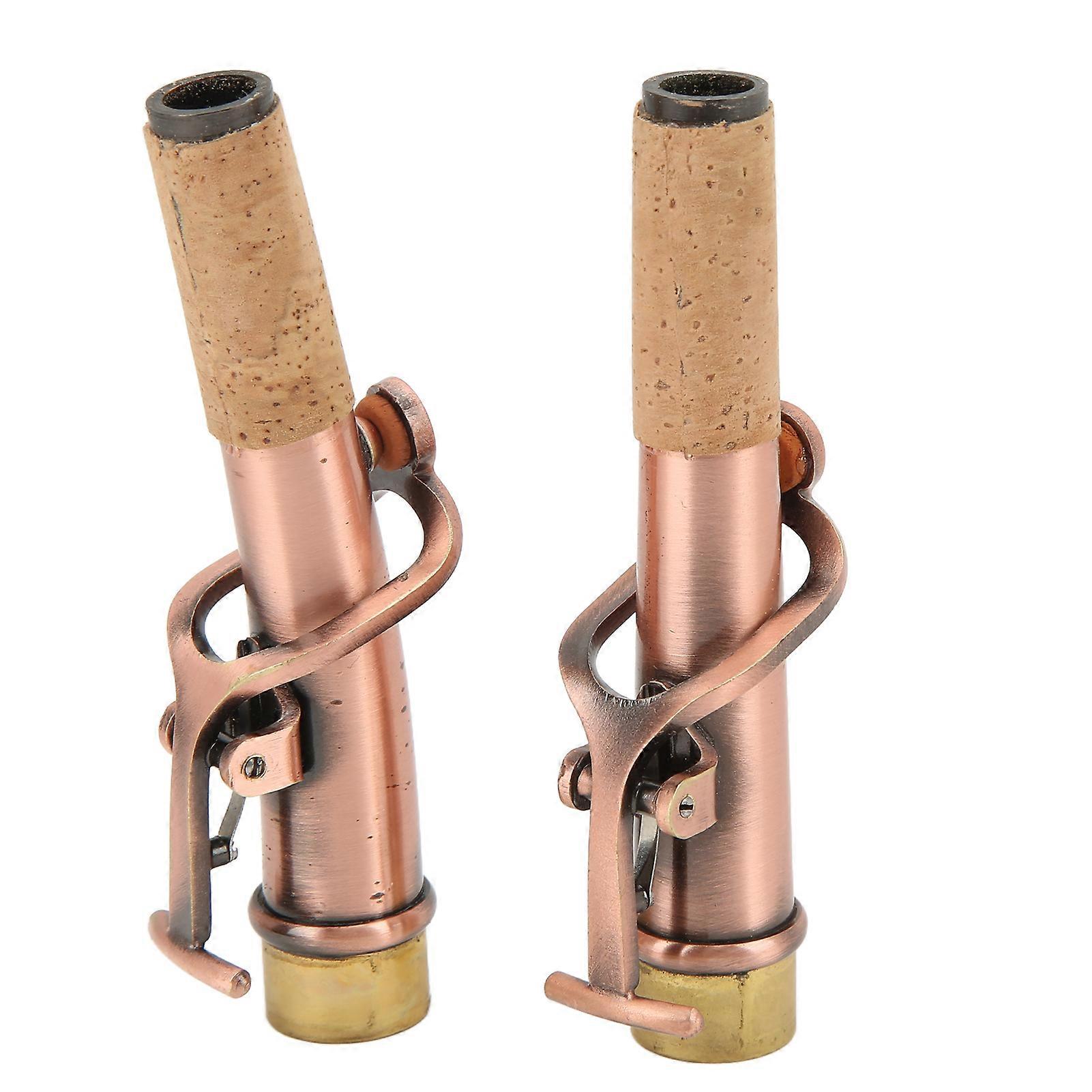 Kit di sostituzione per accessori per collo di sassofono dritto e curvo in metallo da 2 pezzi per soprano, in ottone antico rosso.