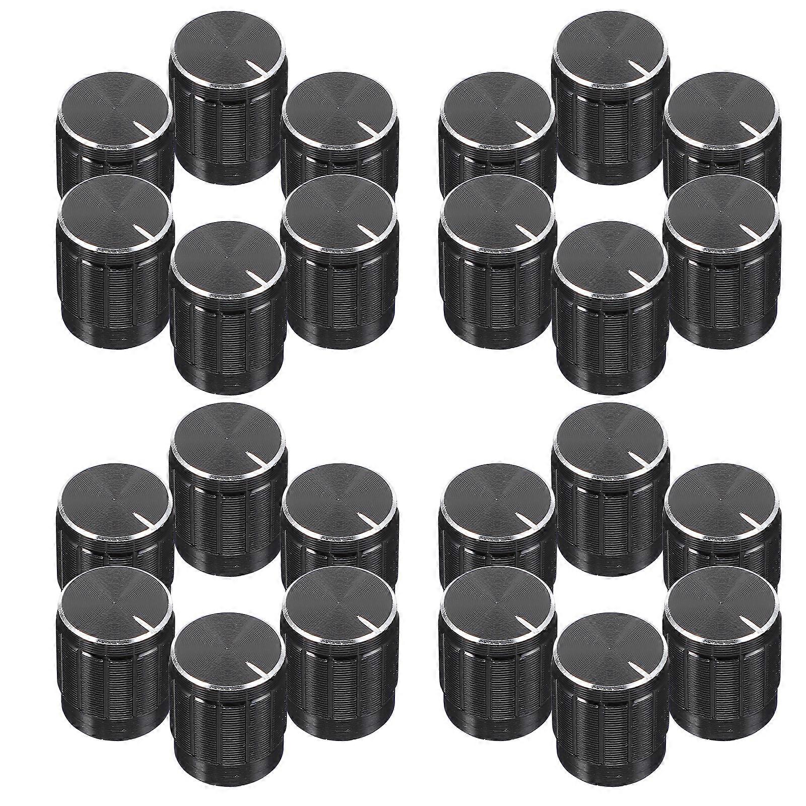 24Pcs Potentiometer Knob Insert Shaft Potentiometer Volume Control Knobs (Black)