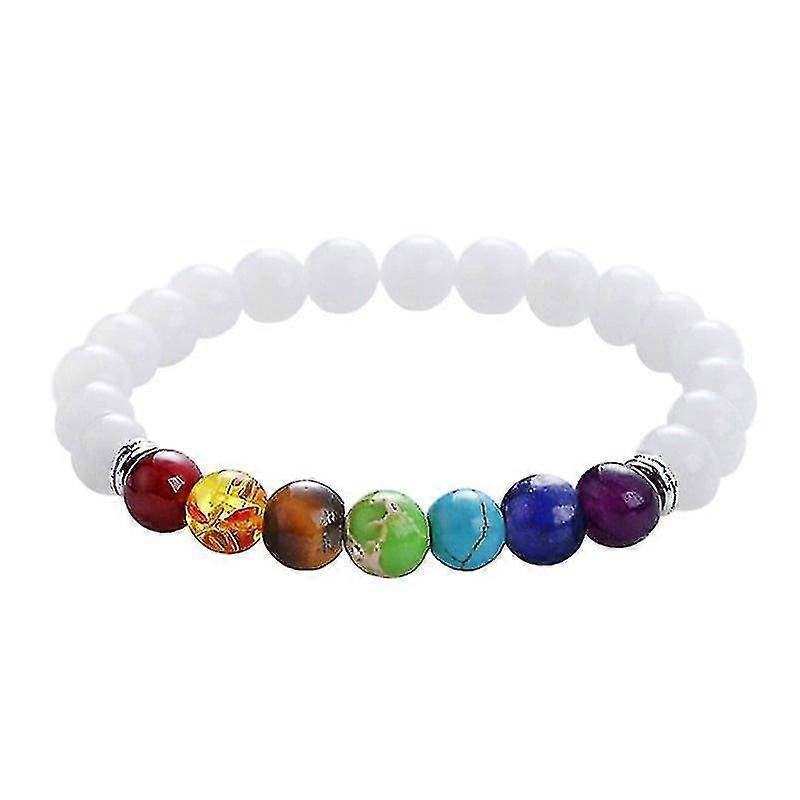 chakra bracelet with white beads