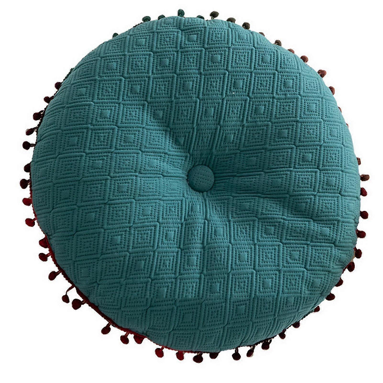 Throw Pillow Tassel Good Resilience High Elasticity Pain Relief Round Cushion Ball Round Pillow Sofa Cushion Floor Pillow Home Decoration Qinghai