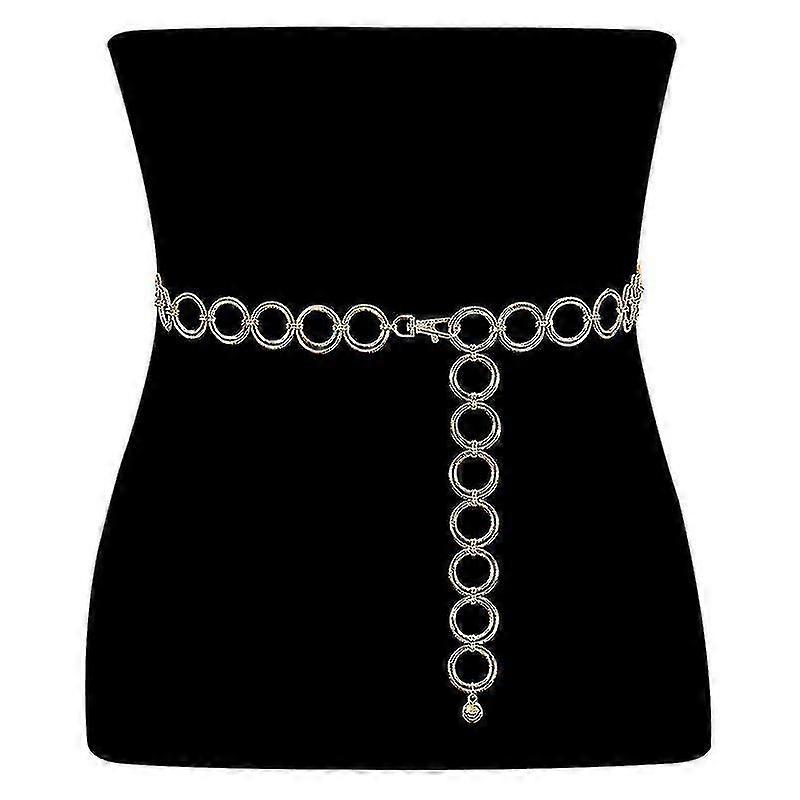 Kadın Elbiseleri için Zincir Kemerler Çok Katmanlı Metal Bel