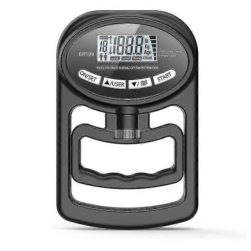 265 פאונד/120 ק"ג מאמן אחיזת דינמומטר ידני, שחור