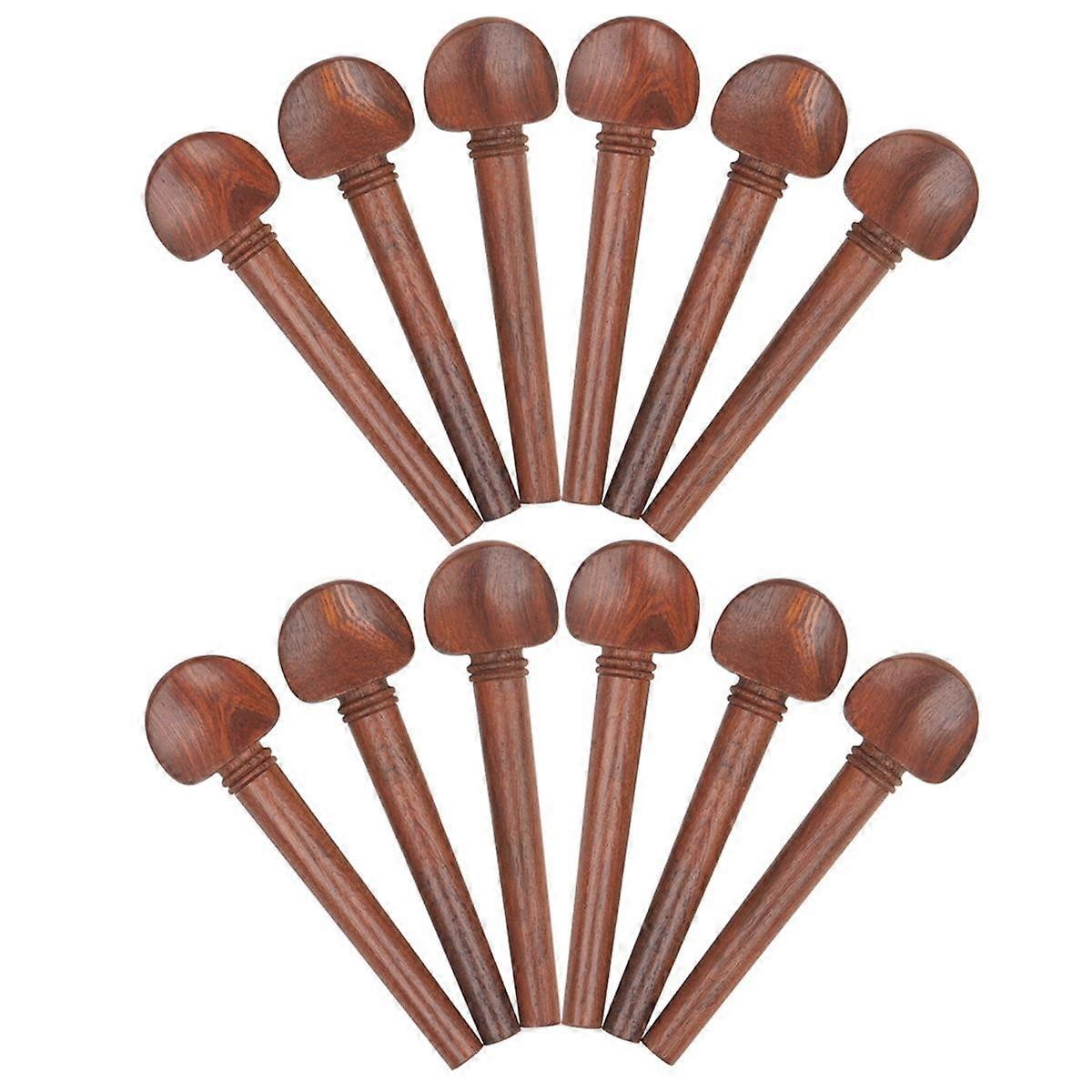 12Pcs/Set Udder String Spools Redwood Pegs Stringed Peg Repair Maintenance Tools Tuning Shaft Instrument Parts