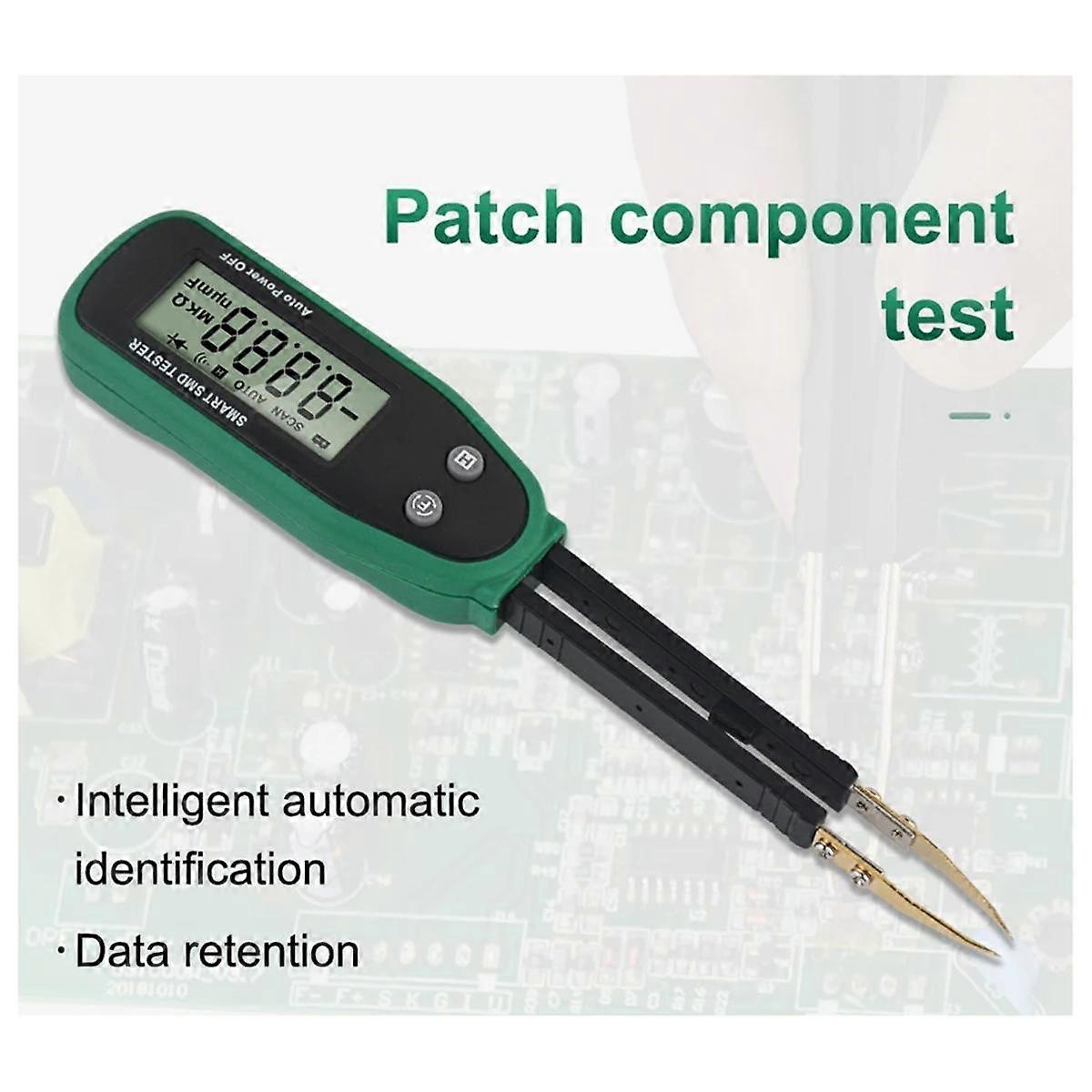 Smart SMD Tester Multimeter Auto Range Capacitance Resistance Diode Capacitor Rotable Tweezer LCD D