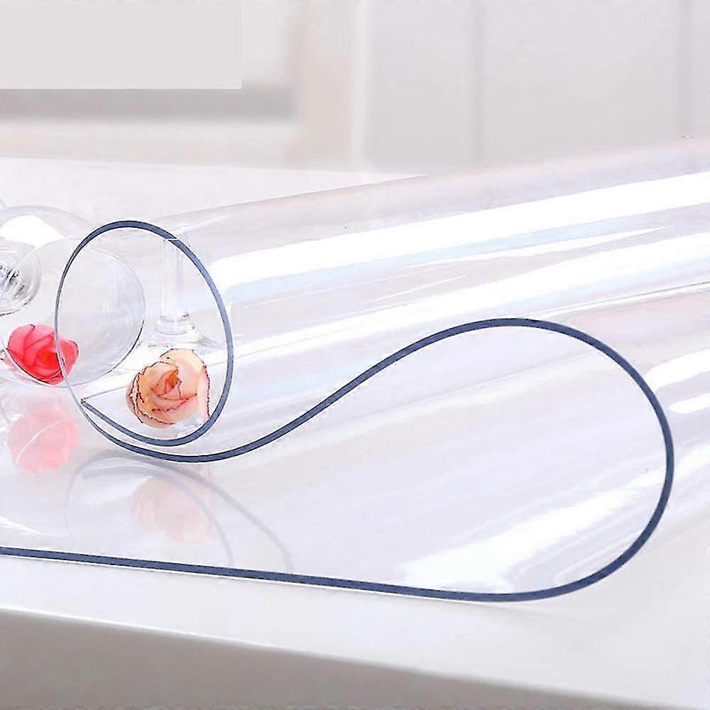 custom multisize 1.5mm thick clear pvc table cover protector waterproof crystal soft plastic tabletop protective pad for end table/night stand/side t