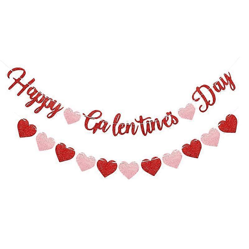 1pc valentine's day hanging flags english letters string flags party decorations