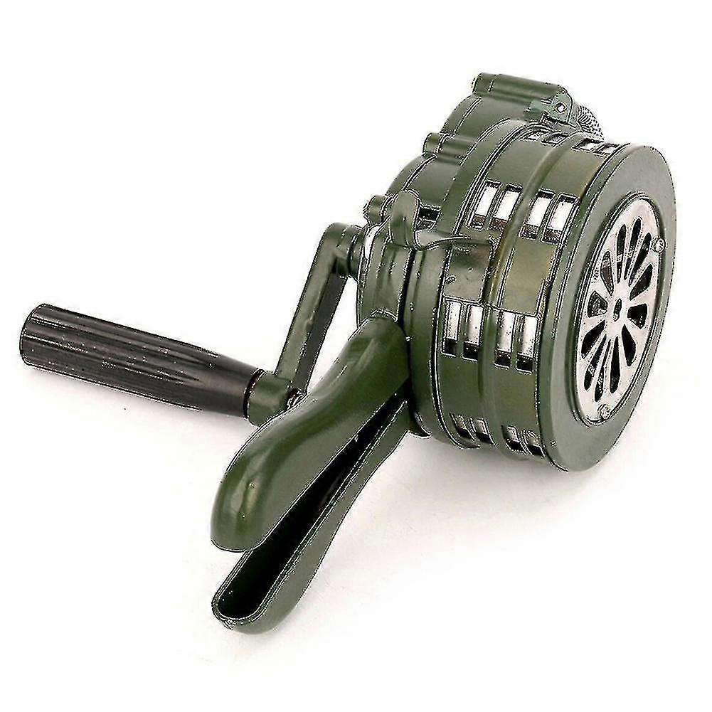 Hand Crank Siren Portable Manual Operated Metal Alarm 110db Handheld Fire Alarm Air -n4787