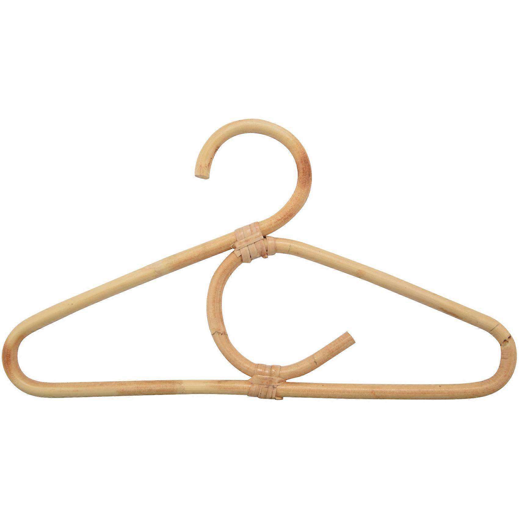 4Pcs Rattan Clothes Hanger Nordic Style Kids Garments Organizer Rack Children Hanger Kids Room Deco