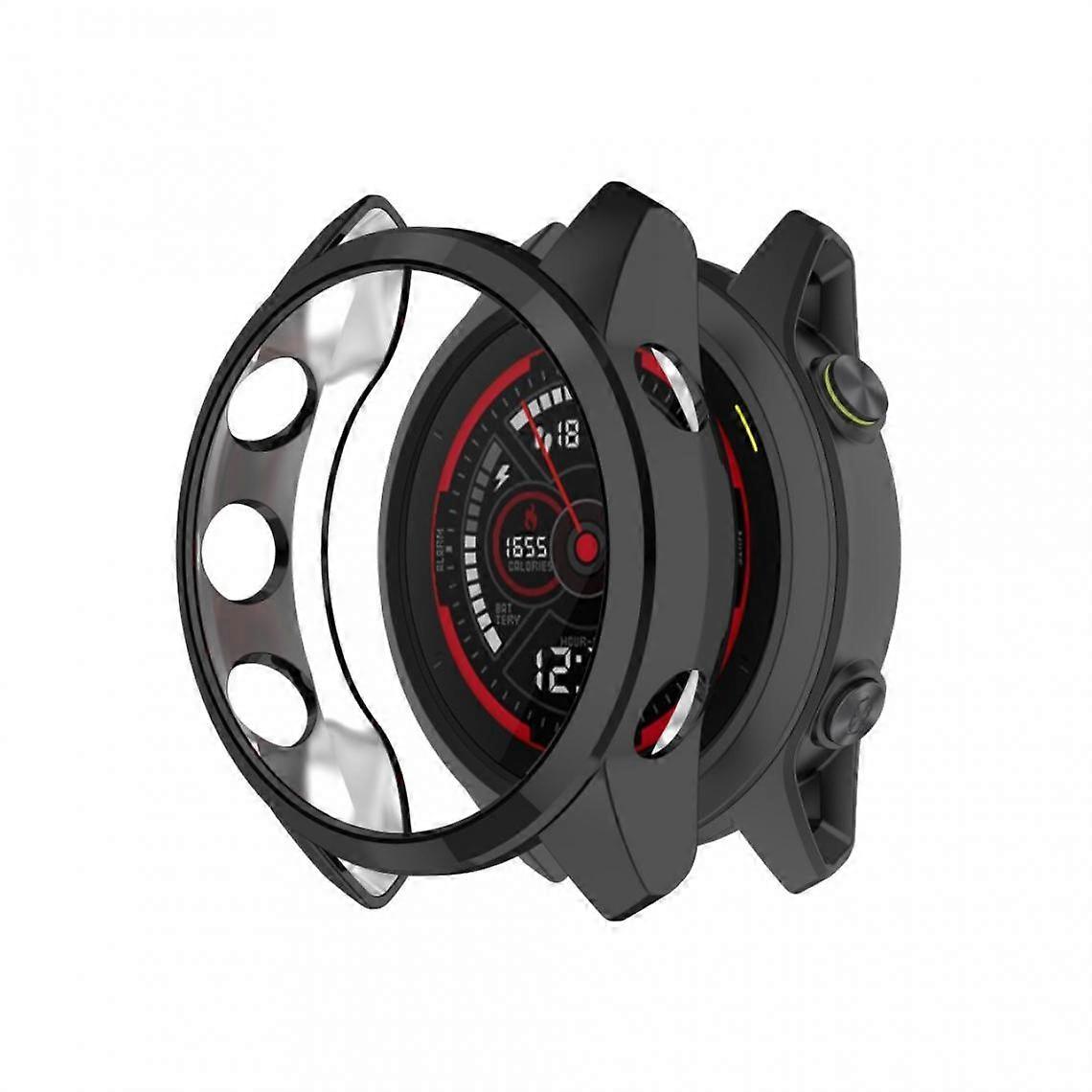 Black Shockproof Electroplating Frame TPU Case for Garmin Forerunner 745