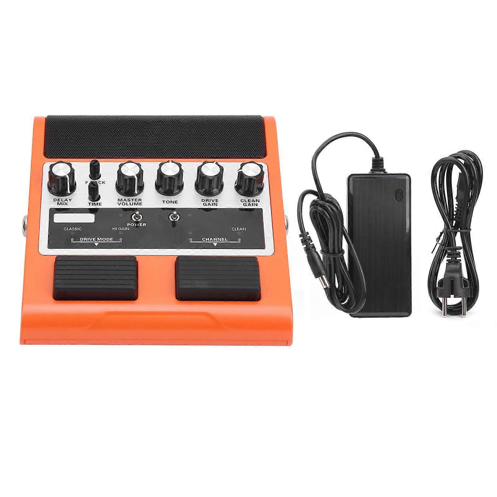 Pedal Guitar Amplifier Rechargeable for Bluetooth Musical Instrument Accessories 100240V 8WOrange EU Plug