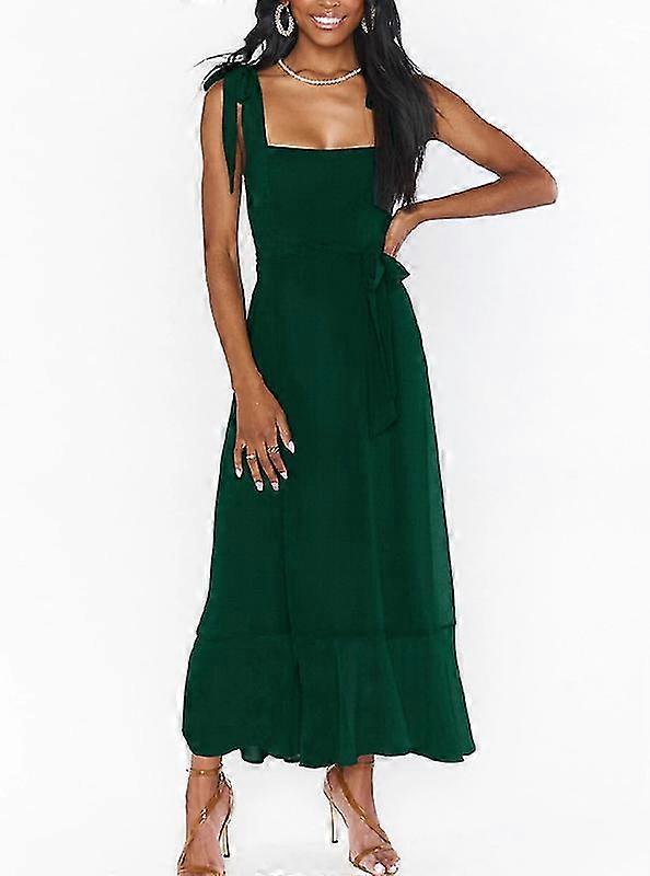 Femei de vară lățime curea despicat coapsa Cami midi rochie