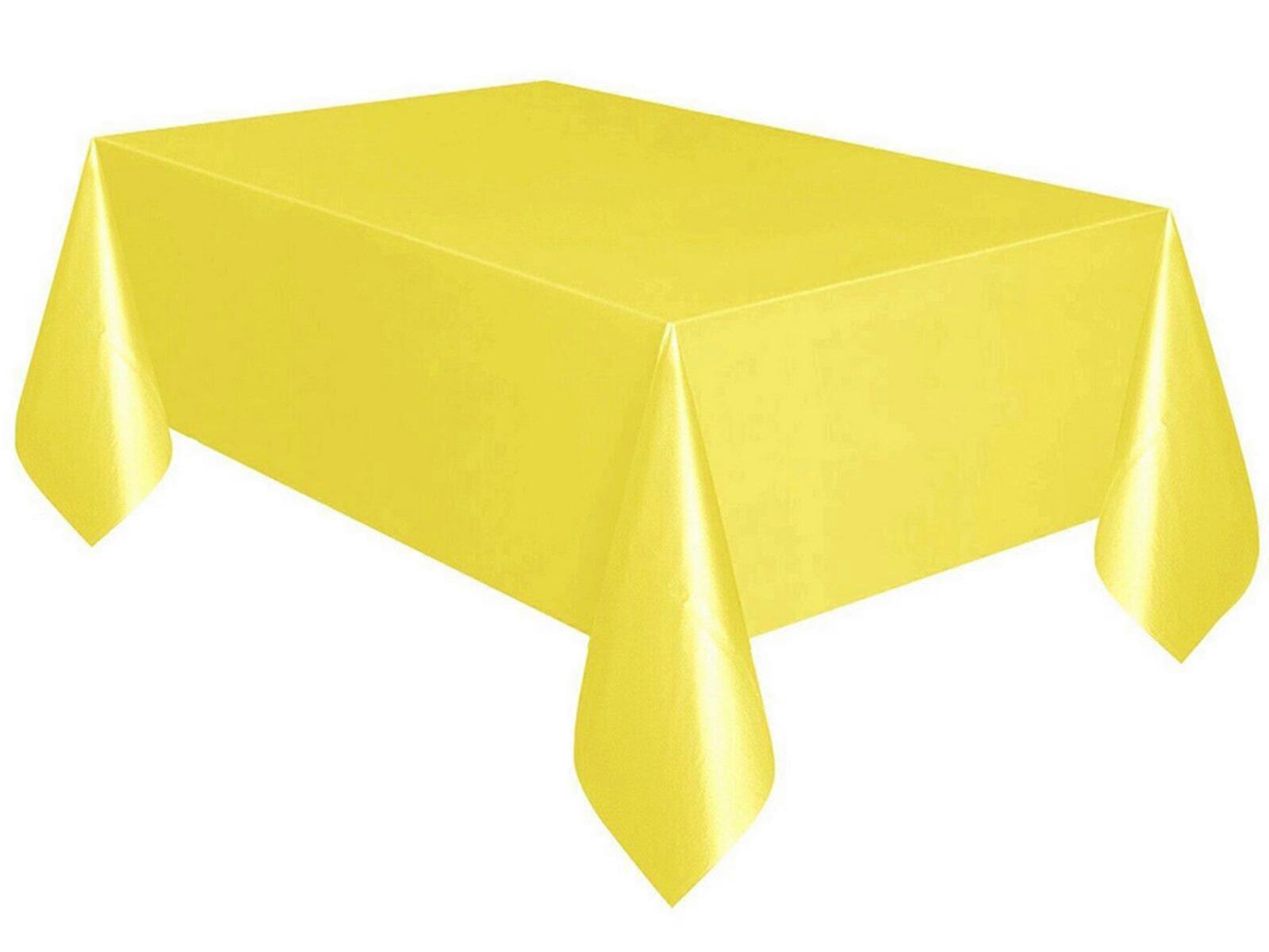 5Pcs Disposable Rectangle Plastic Table Cloth Party Wedding Table Cover Yellow