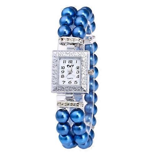 Square Dial Diamond Pearl Bracelet Watch