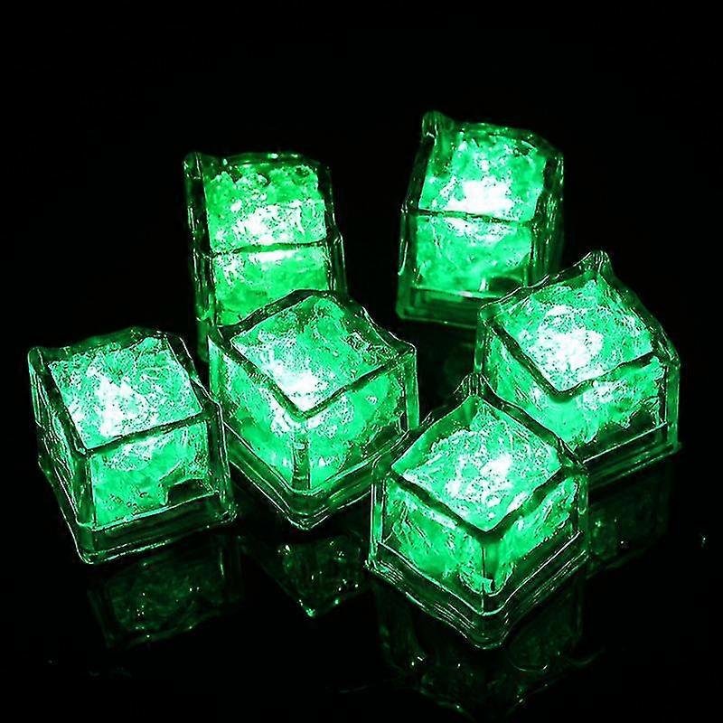 , 12 Pack Multi Color Led Ice Cubes, Reusable Glowing Flashing Ice Cube For Club Bar Party