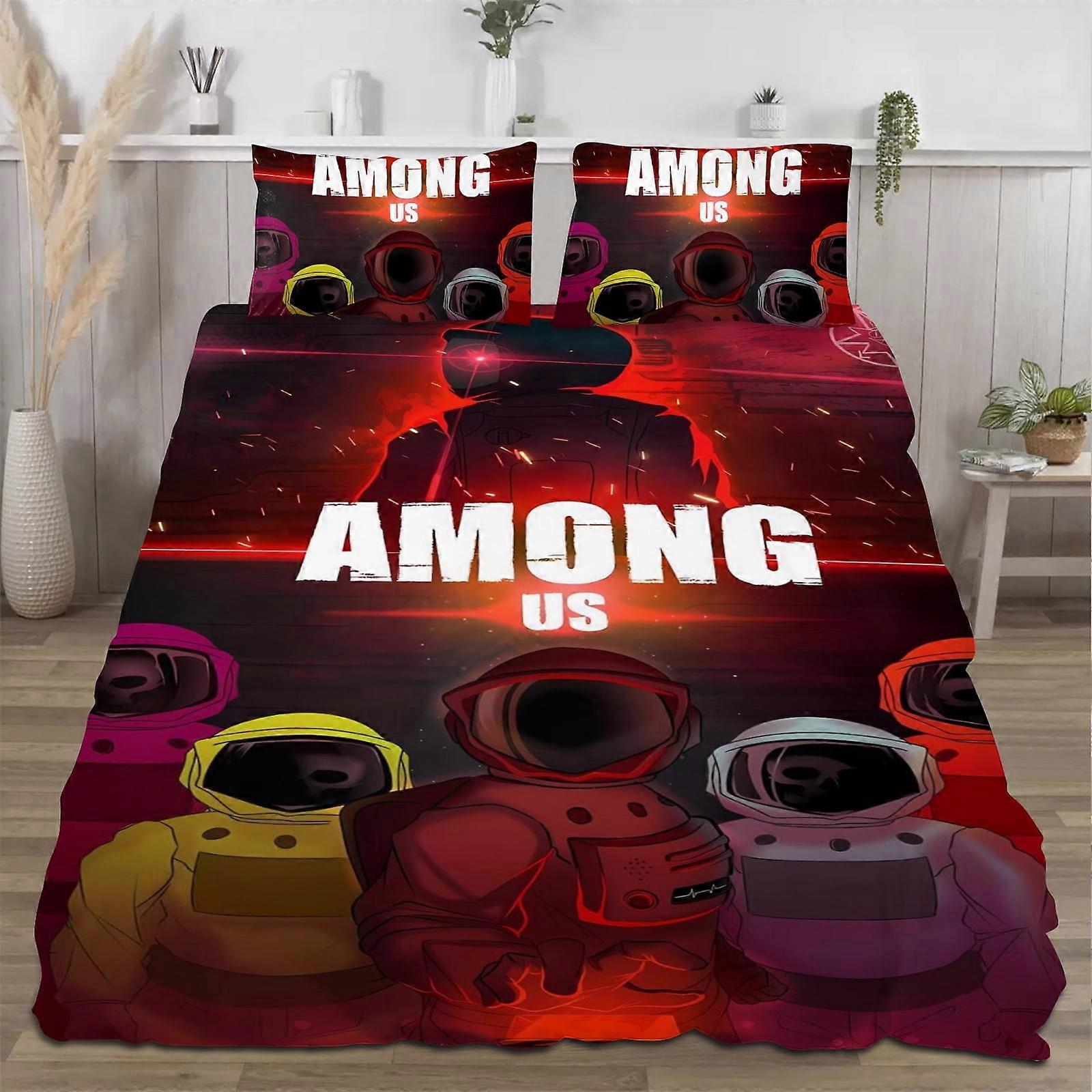 Bed Sheets g1801 Among Us Bedding Comforter Sets,Queen Quilt Bedding Set,3 Pieces Set Bedding Twin Size,Colorful Soft Lightweight Print All Season tq1