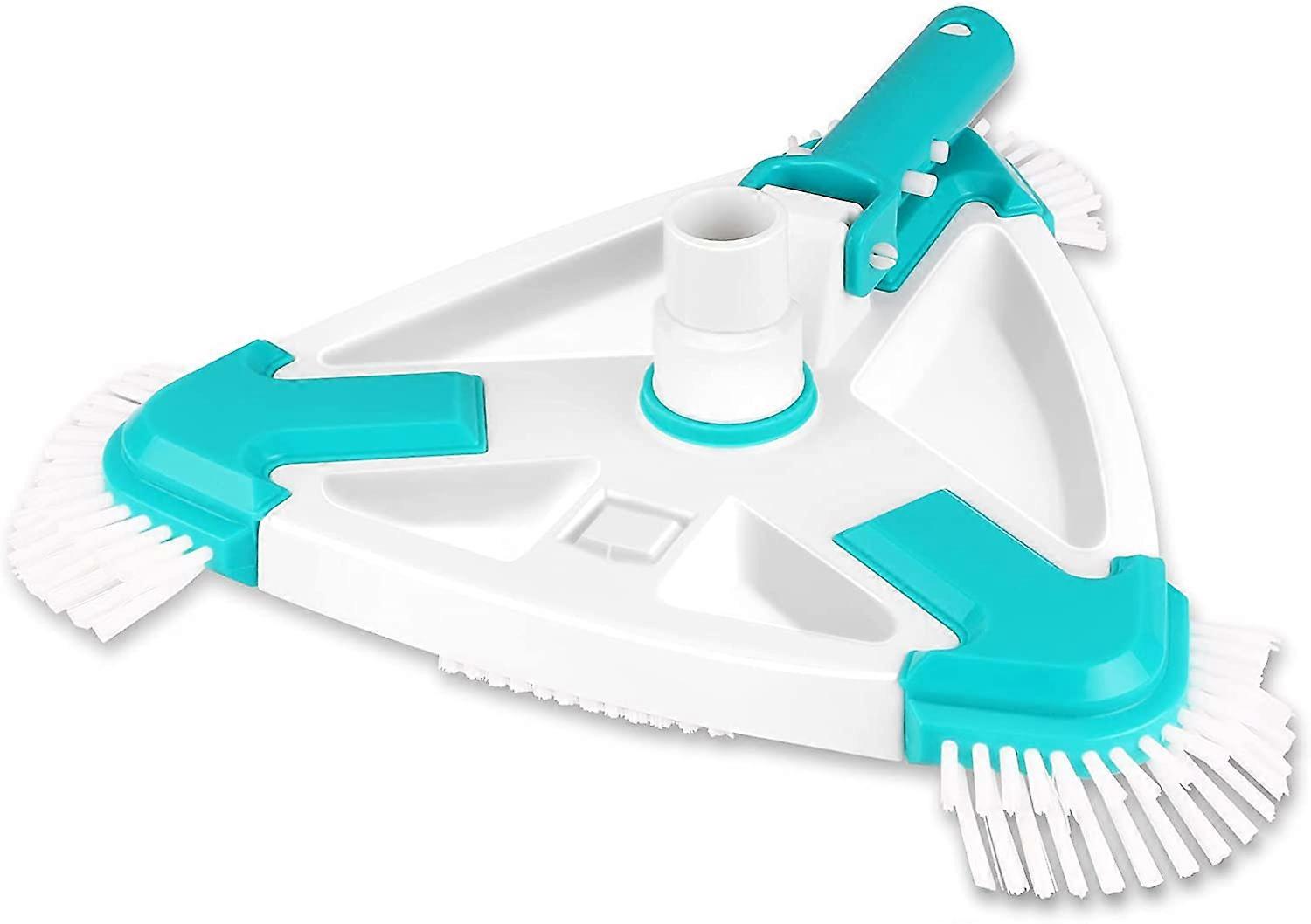 Triangular Manual Rotary Pool Cleaner, Swimming Pool Brush Head for Effortlessly Cleaning Walls, Tiles and Floors