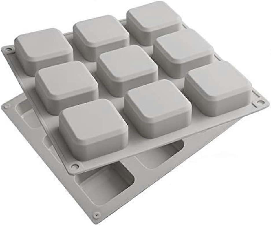 2 Pack Silicone Soap Molds 9 Cavities Square Soap Mold
