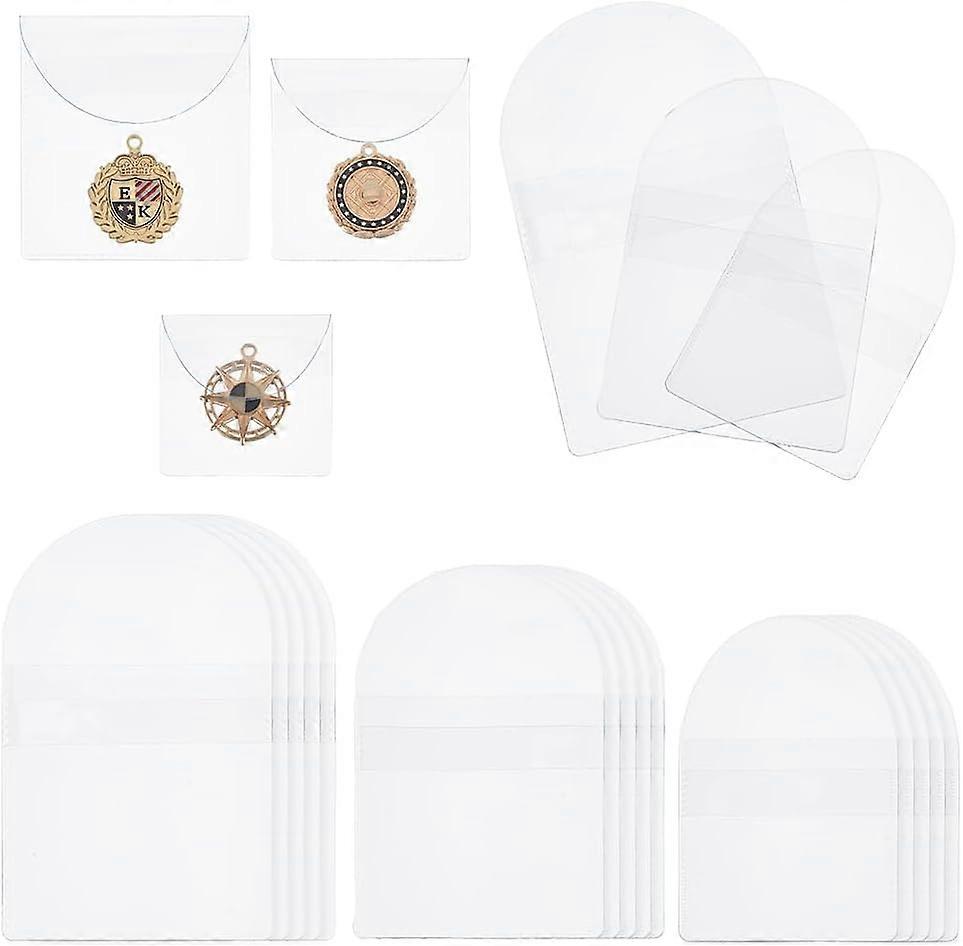3 Sizes Coin Collector Single Pocket Coin Sleeves Collector 100 pcs Clear Plastic Sleeves Holder Plastic Coin Pouch Single Coin Protector for Coins Je