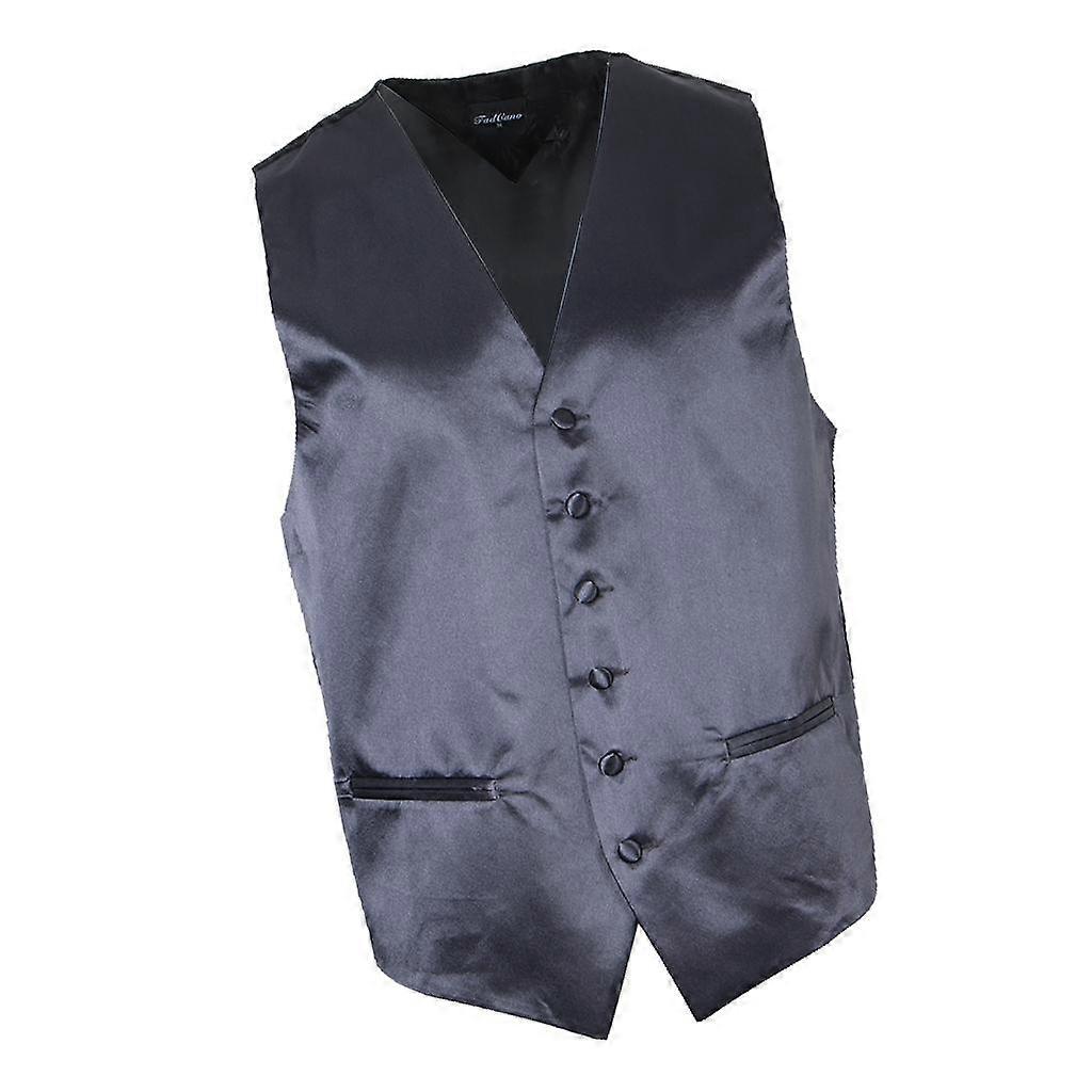 Herren Formell Slim Fit Anzug Weste Business Einfarbig Smoking Weste XL Grau