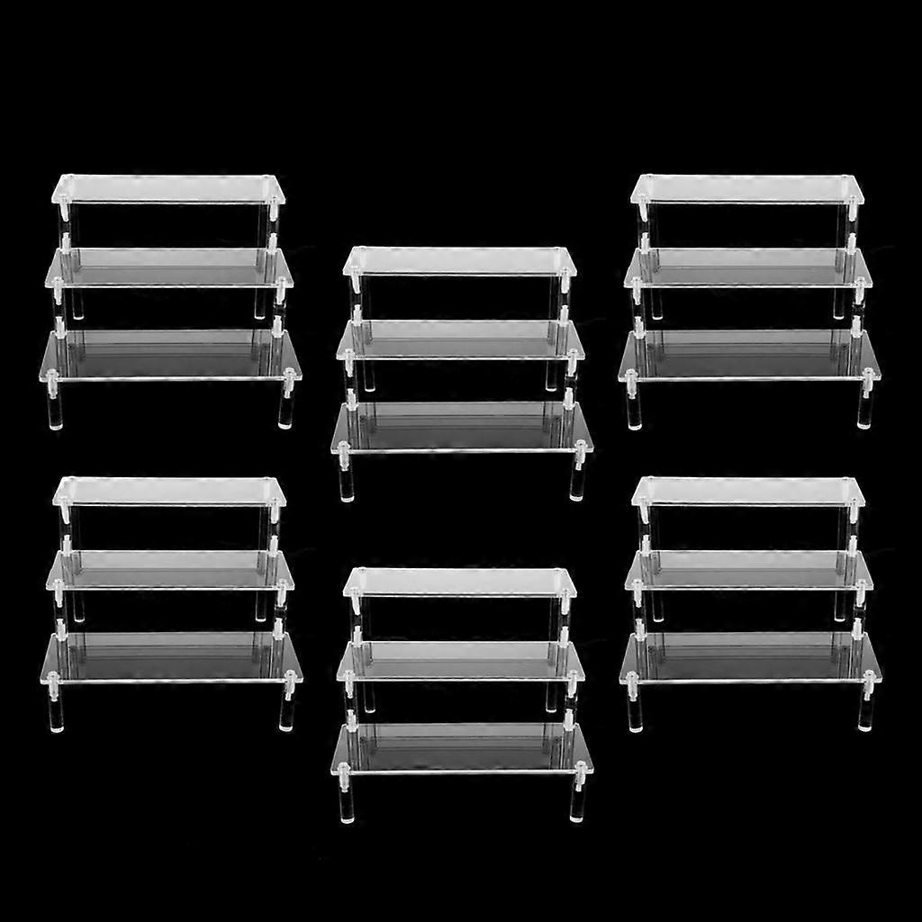 6pcs Acrylic Cosmetics Storage Rack Model Figures Display Stand 3 Tier
