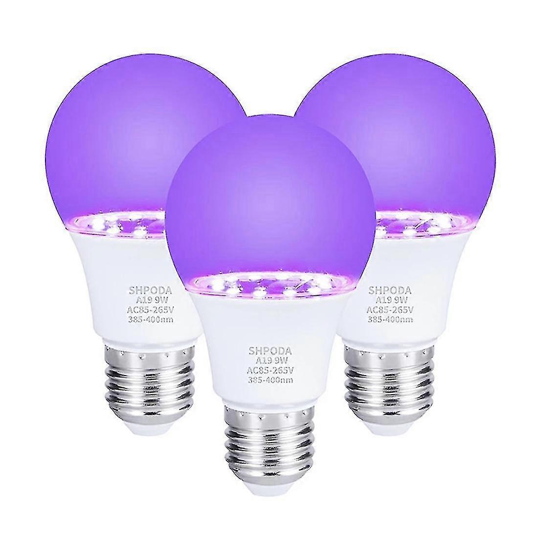 3 قطع 10W الأشعة فوق البنفسجية الأشعة فوق البنفسجية لمبة الفلورسنت الكشف عن الأشعة فوق البنفسجية مصباح أسود ضوء أزرق مصباح E26 110V 220V ل