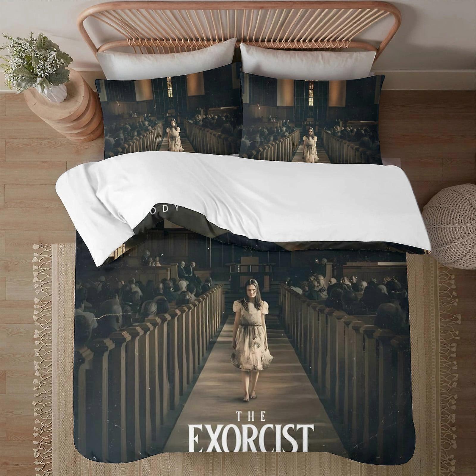 Bedding set BM492 The Exorcist Soft 3D Printed Duvet Cover Bedding Set with Comforter Cover 3 Piece Set Includes 2 Pillowcases and 1 Cover Machine Was