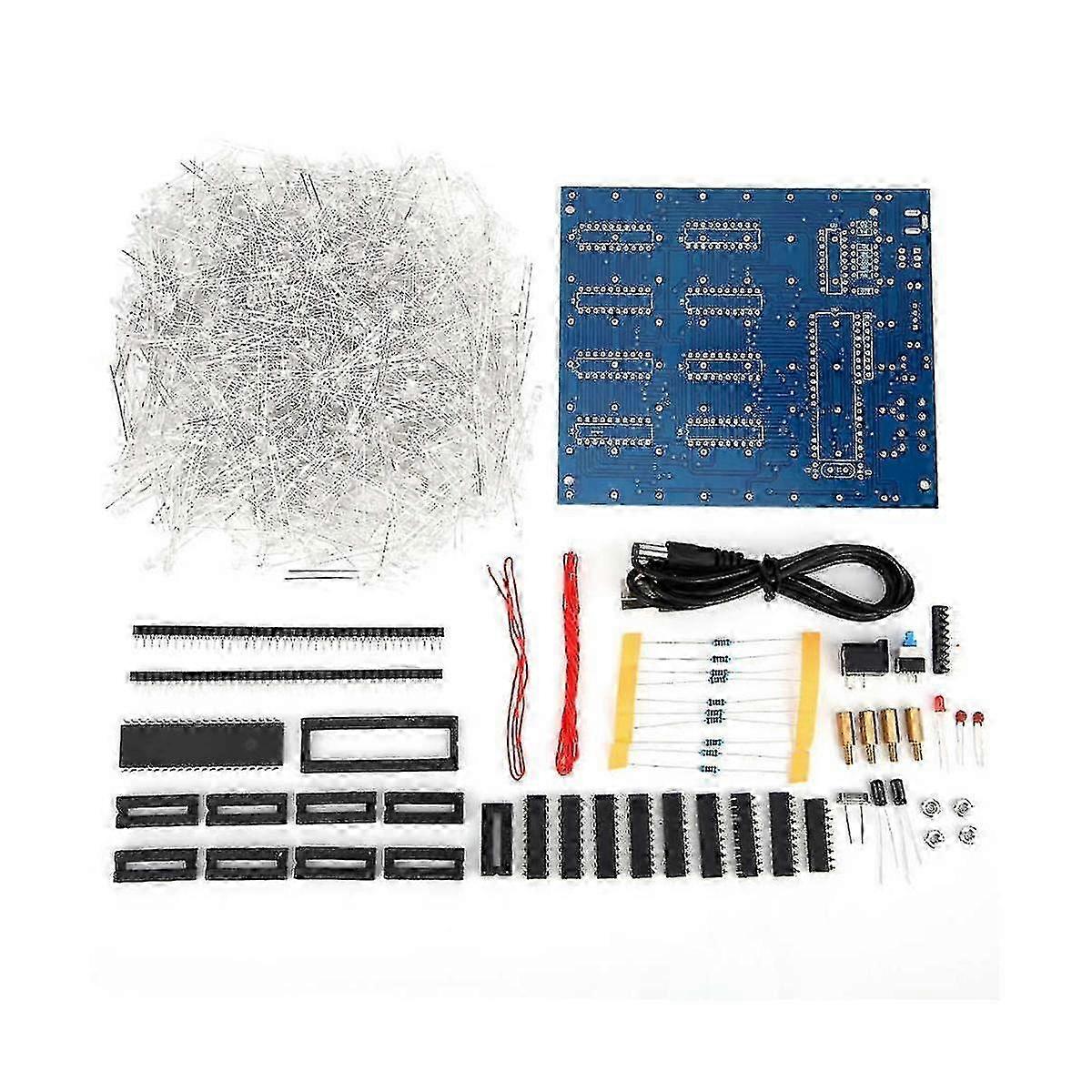 Mini 3d 8 8x8x8 Led Elektronik Işık Küpleri Diy Kiti Öğrenciler Noel Hediyesi / Yeni Yıl Hediyesi Için Elektronik Üretim