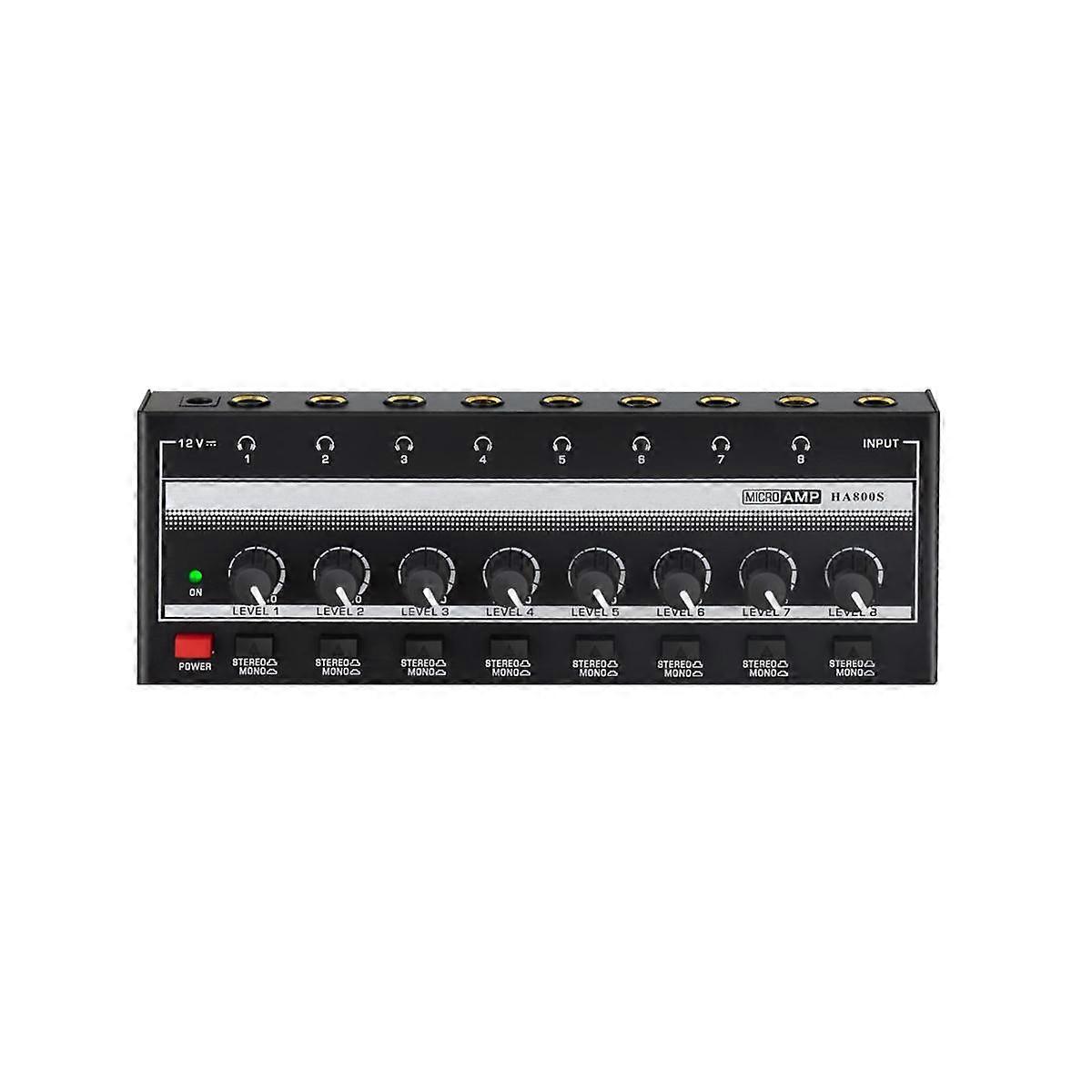 HA800S Ultra Compact Audio Amplifier 8 Channels Mini Stereo Headphone Amplifier Stereo Switching Po