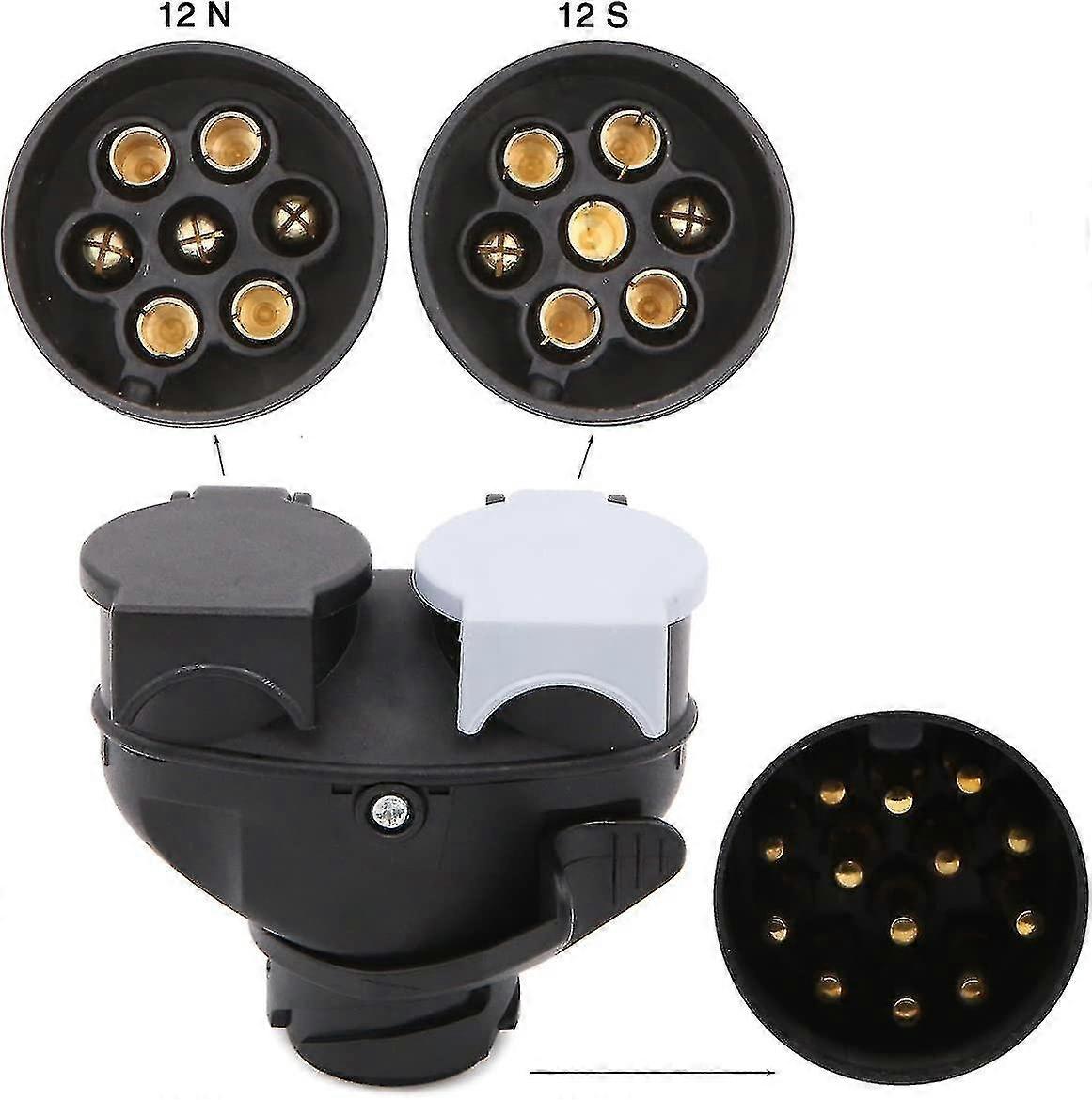 13 Pin Caravan Adapter To 12n And 12s 7 Plug Trailer Adapter(haoyi)-g