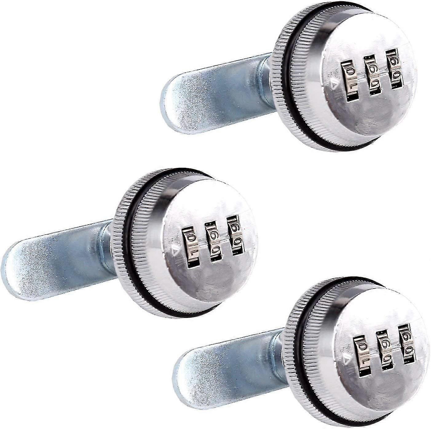 Combination Cam - 2 Cm/0.79 Inch Bolt Zinc Alloy Password Security Locks Bright Chrome Code For Case Cabinet (3 Products)