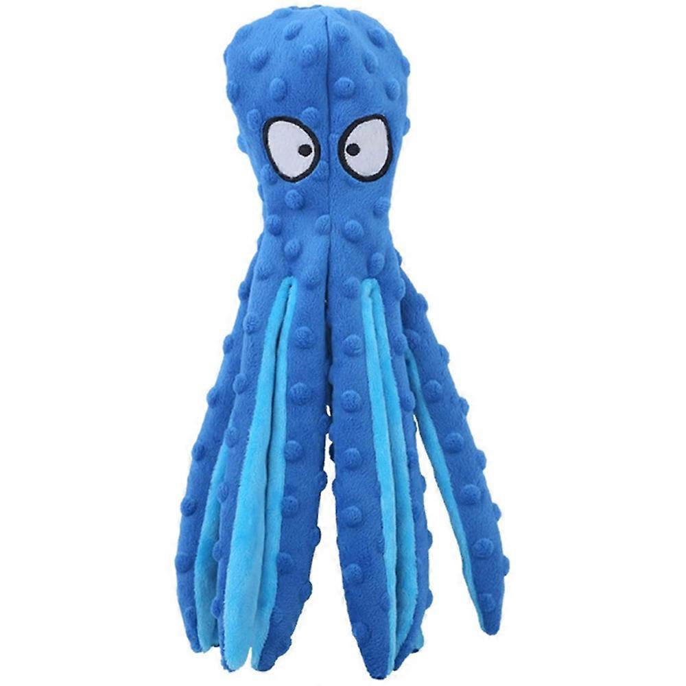 Squeaky toy for dog , filling-free octopus plush dog toy with crackling paper and squeaky