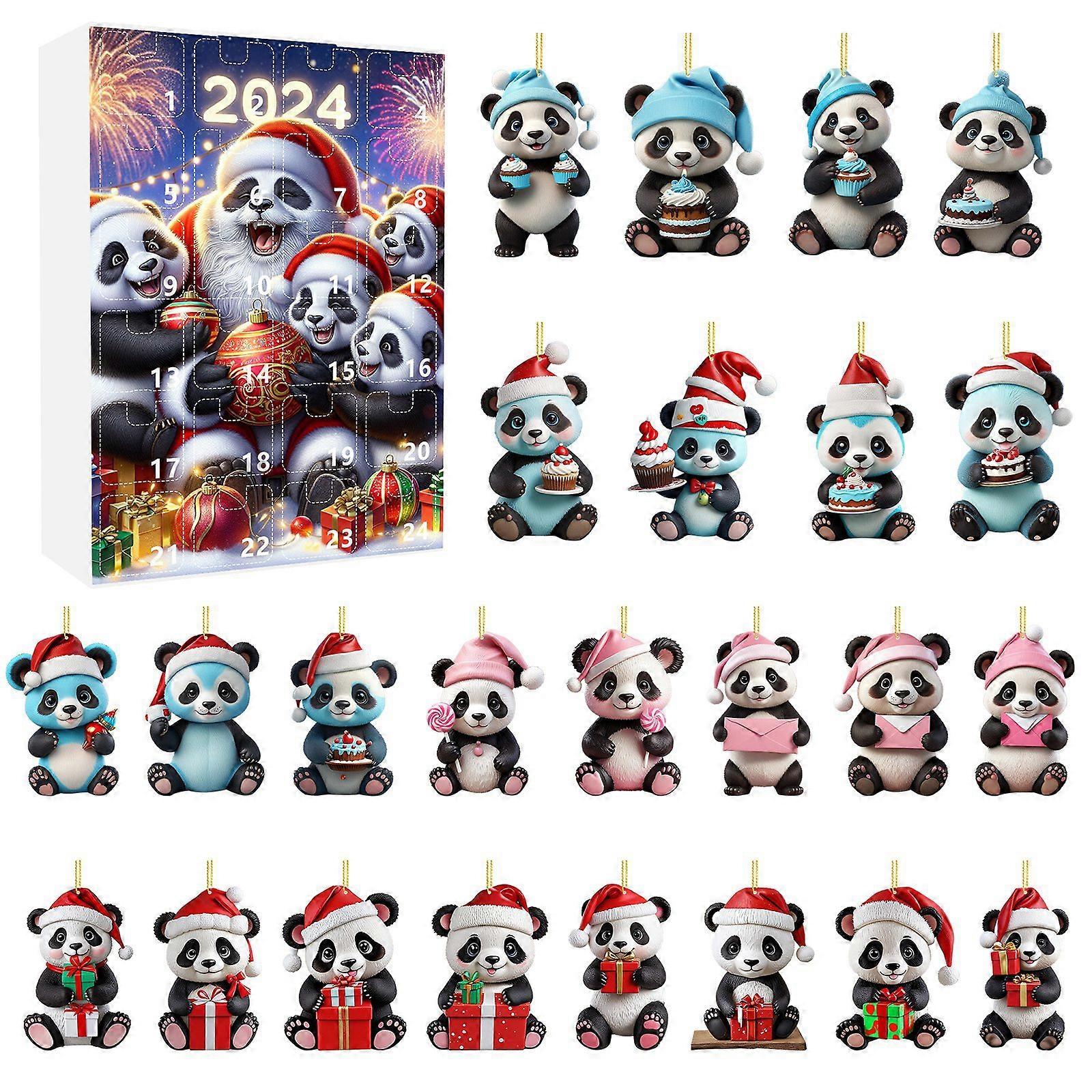 Christmas Advent Calendar Christmas advent blind box countdown calendar blind box New Year panda pendant Christmas tree decorations
