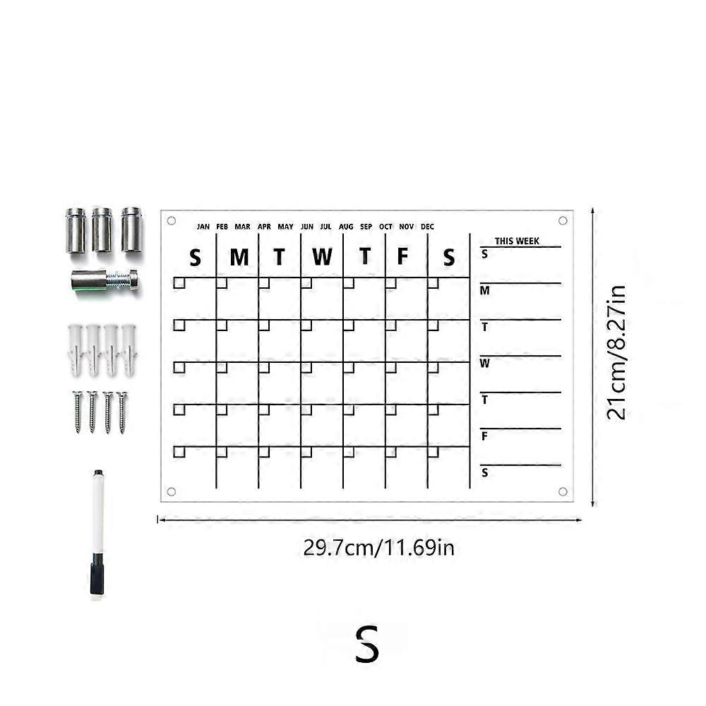 Acrylic UV printed calendar sheet Office wall week plan itinerary roadmap writable