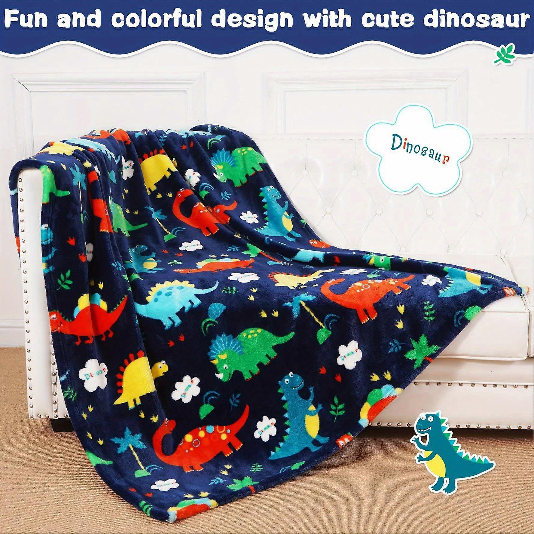 1pc Soft and Warm Dinosaur Blanket for Babies - Perfect for Crib, Stroller, Travel, and Bed - Lightweight and Cozy Fleece Throw for Boys and Girls