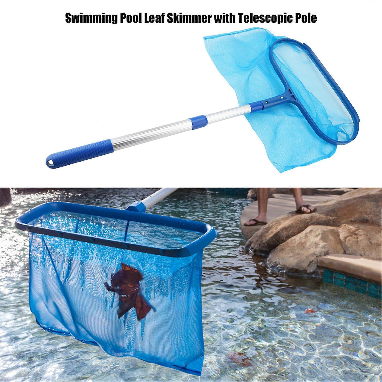 Swimming Pool Leaf Skimmer Net with Telescopic Pole - Deep Water Cleaning Tool