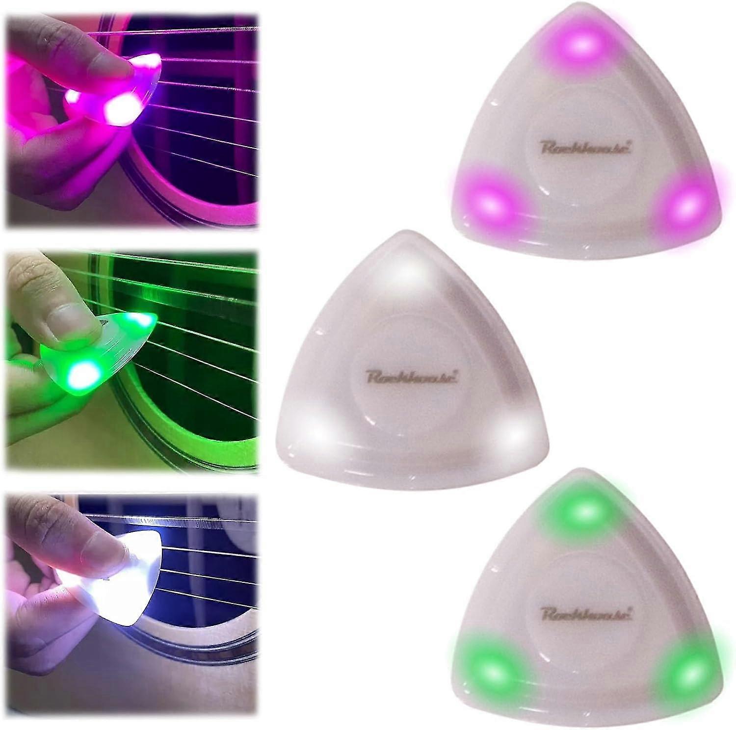 LED Žiariaci gitarový výber, Bass Pick Basová gitara Elektrická gitara Picks Led gitarové basové výbery, 100% úplne nový
