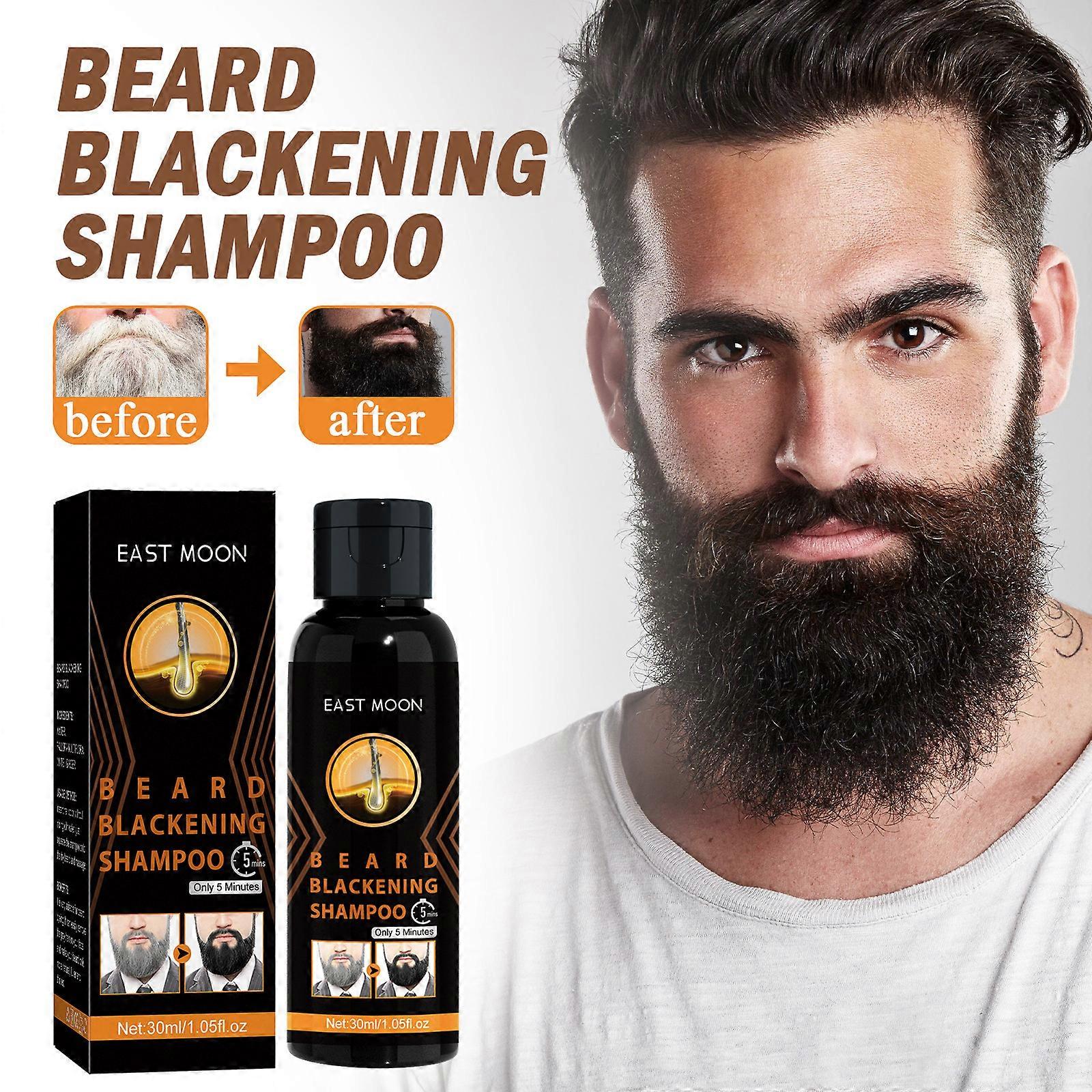Instant Dark Beard Shampoo, Permanent Beard Dye Shampoo For Men Mustache Beard Dying, Removal White Grey Beard