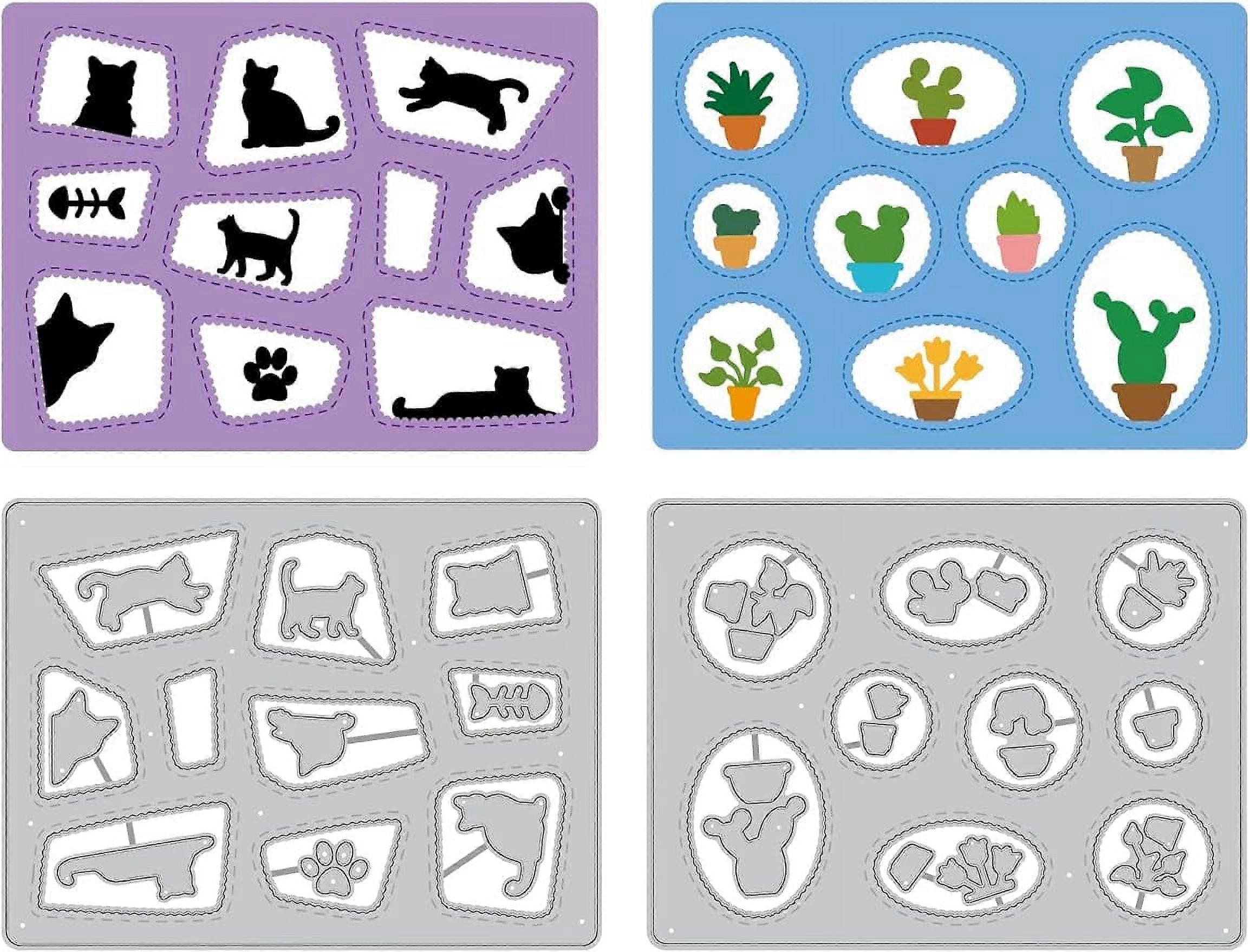 2Pcs Wacky Windows Background Metal Die Cut Cutting Die Stencils for Card Making Decorative Scrapbooking DIY Paper Craft