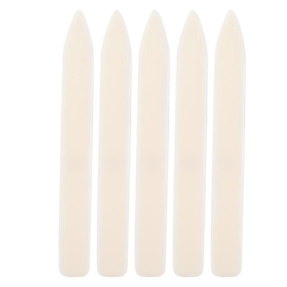 Leather Craft Folder Sewing Tool Accessories - 5Pcs Long Type, White Plastic, DIY Handmade Edge Trimming