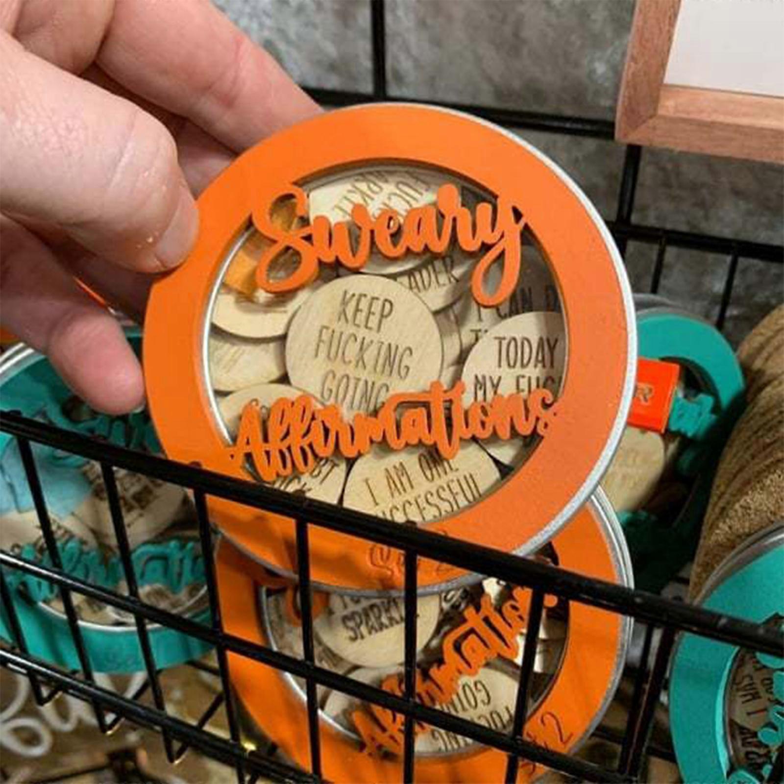Mini Sweary Affirmation Discs, Motivational Statement, 22pcs Daily Positive Affirmations Cards Gifts for Family, Friends, Colleagues