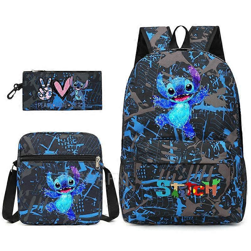 3pcs Sets Canvas Schoolbags Lilo and Stitch Girls Women Backpacks Laptop Backpack For Boys School Bags Travel Bagpack Mochila