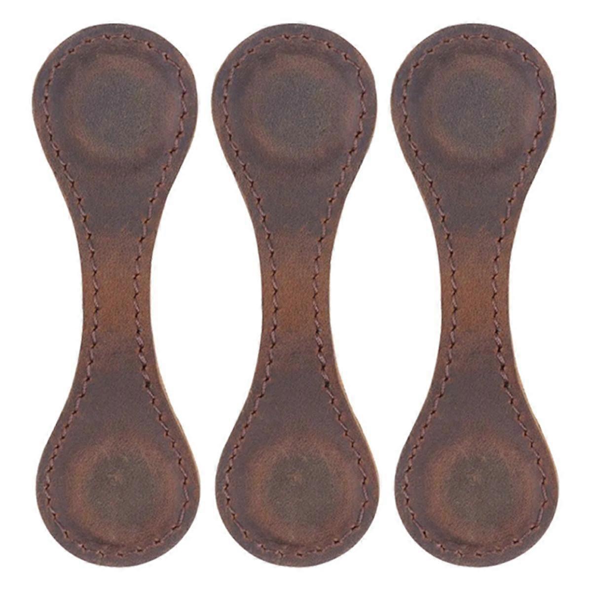 Leather Magnetic Bookmark, Leather Bookmark, Magnet Bookmarks, Handmade, 3Pcs Coffee Color