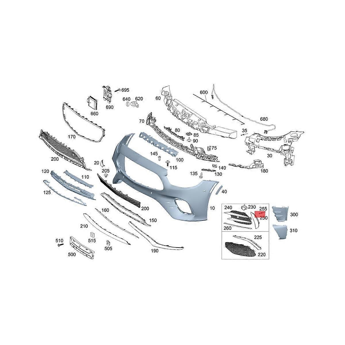 Right Front Bumper Trim Strip A2138856406 for E-Class W213 C238 2015-2023 Car Accessorie Bright Bla
